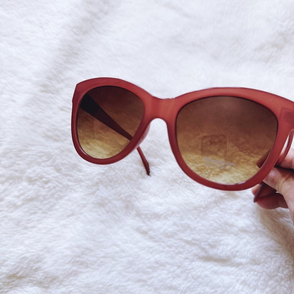 Mina Burgundy Brown Chic Sunglasses - Picture 3 of 12